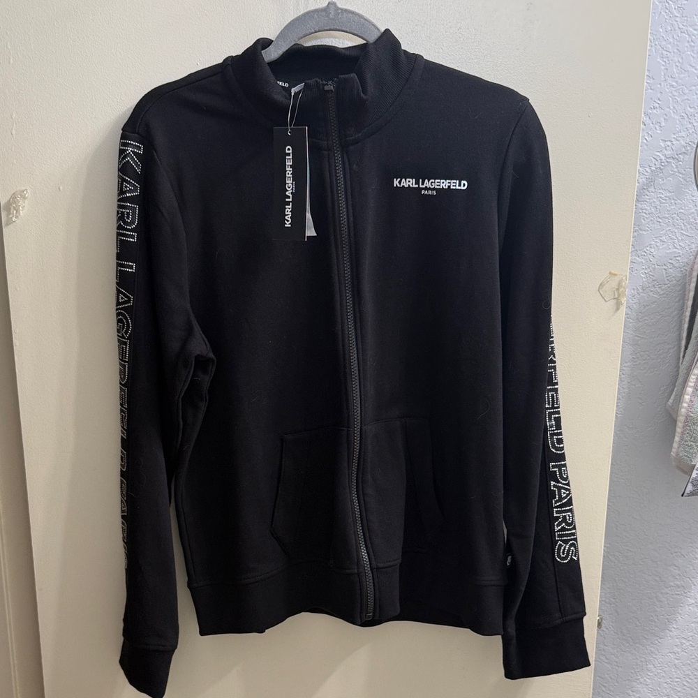 Karl Lagerfeld Black Full-Zip Sweatshirt jacket